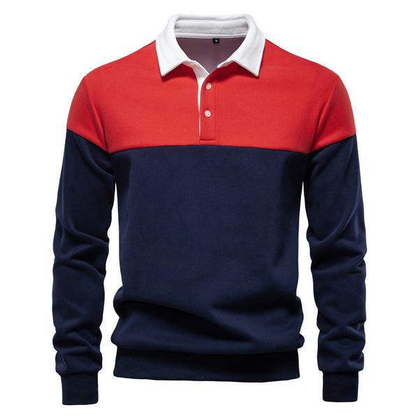 Men's Casual Long-sleeved Polo Collar Sweater